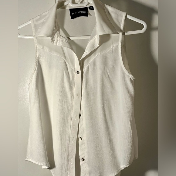 Minkpink sleeveless shirt. Size S. White - Picture 2 of 3